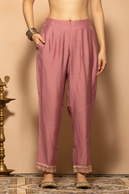 Soft Pink Stone Embroidered Kurta 3 Pcs Set