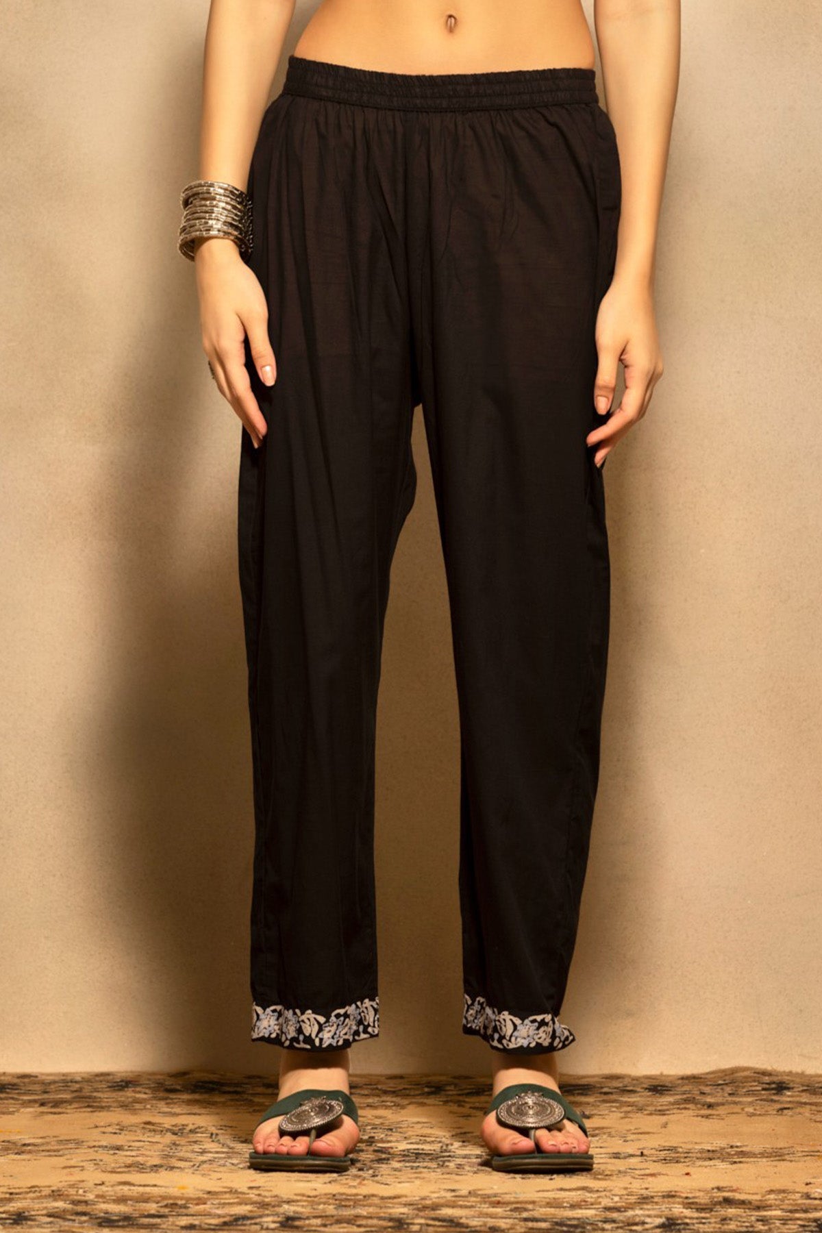 Black Printed Kurta 3 Pcs Set