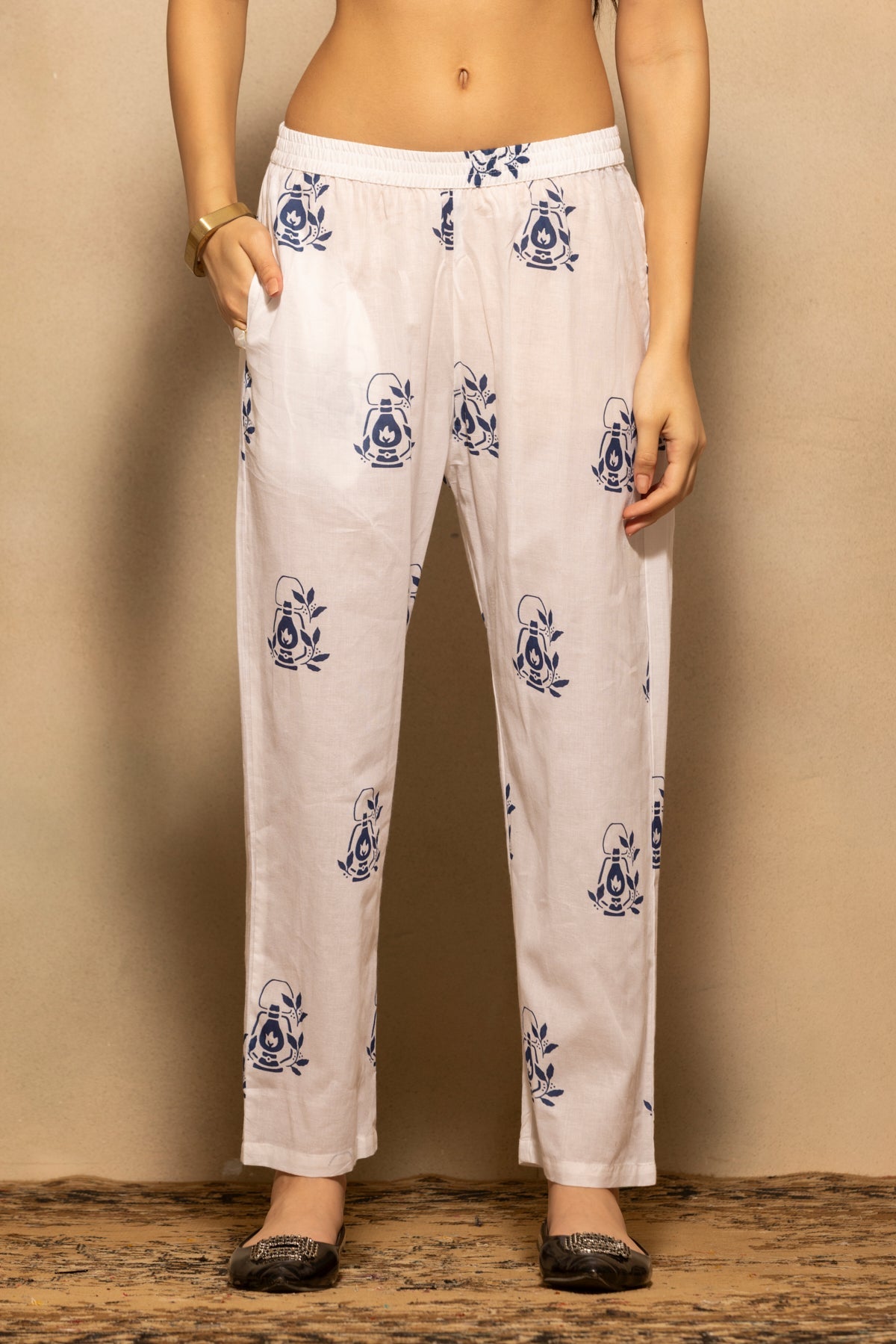 Blue Printed Kurta 2 Pcs Set