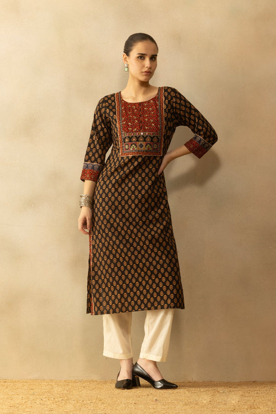 Black Printed Kurta