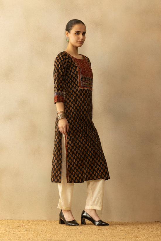 Black Printed Kurta