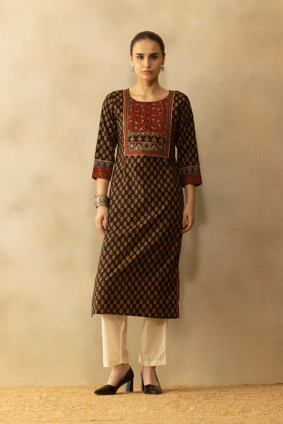 Black Printed Kurta