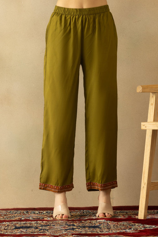 Green Flared Printed Kurta 3 Pcs Set