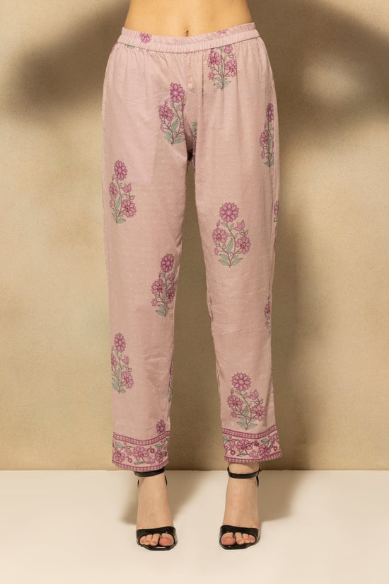 Mauve Printed Kurta 3 Pcs Set