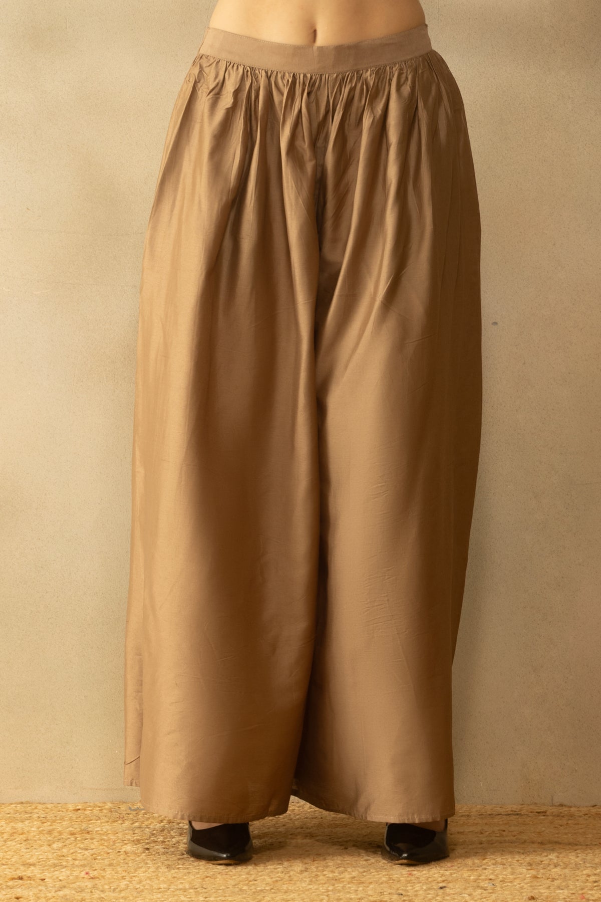 Brown Embroidered Kurta 2 Pcs Set