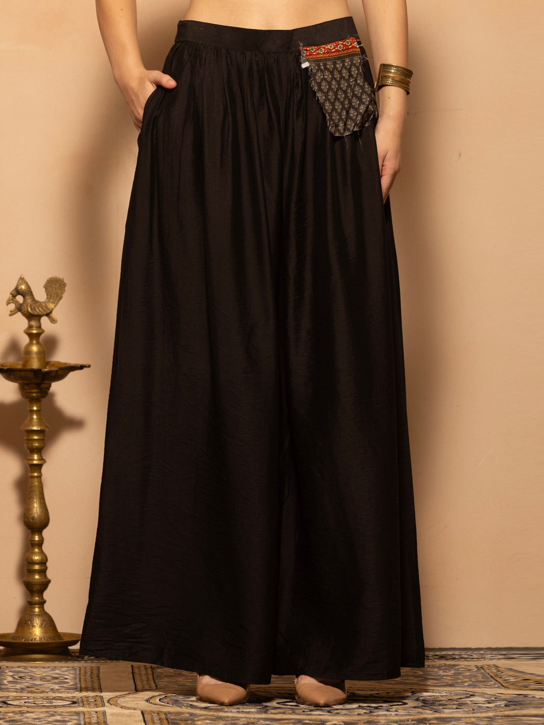 Black Abstract Printed Kurta 2 Pcs Set