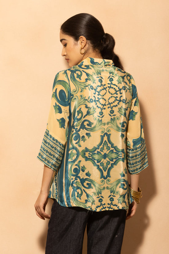Cream Printed Top