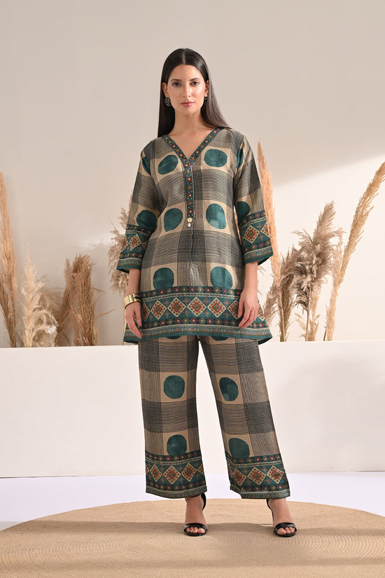 Beige Printed Co-Ord Set