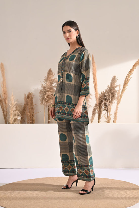 Beige Printed Co-Ord Set