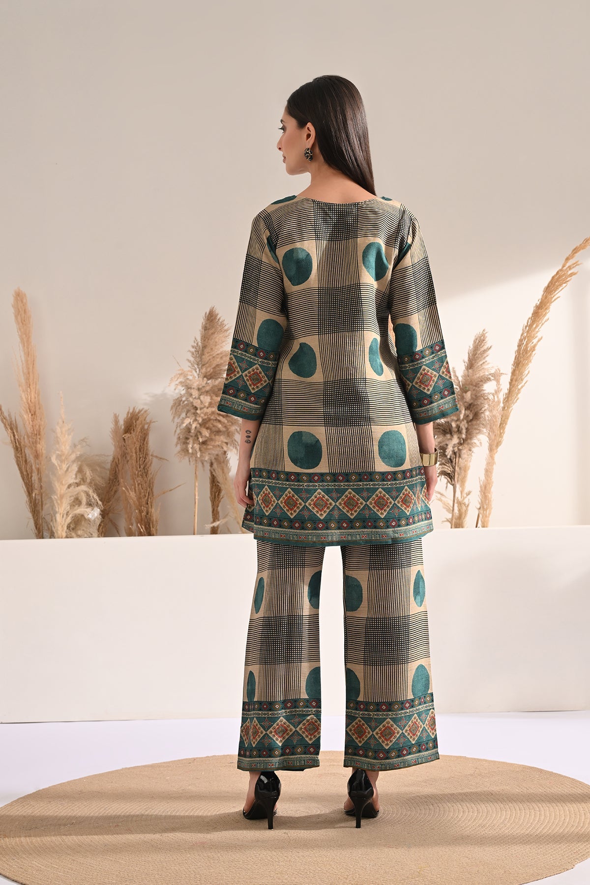 Beige Printed Co-Ord Set