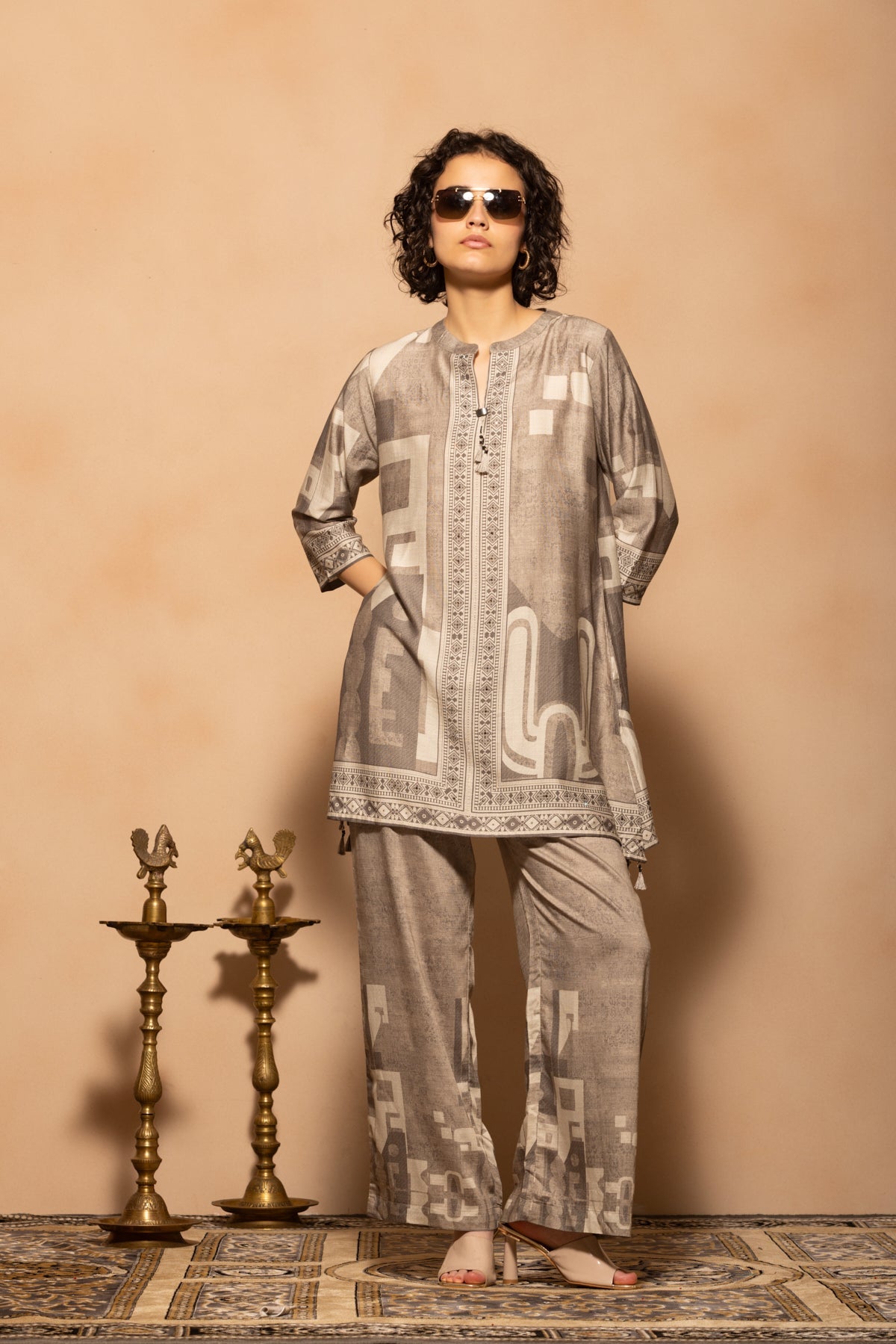 Grey Printed Co-Ord Set