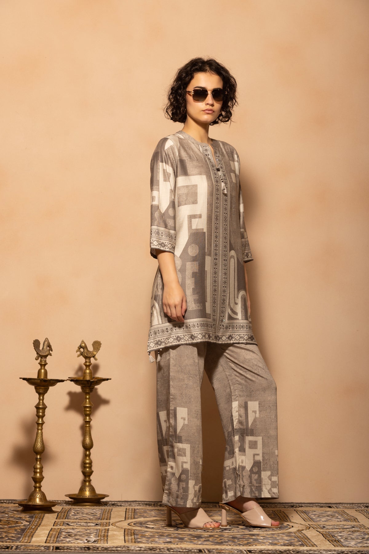 Grey Printed Co-Ord Set