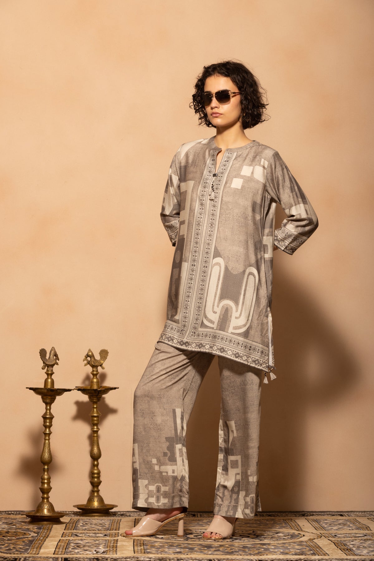 Grey Printed Co-Ord Set
