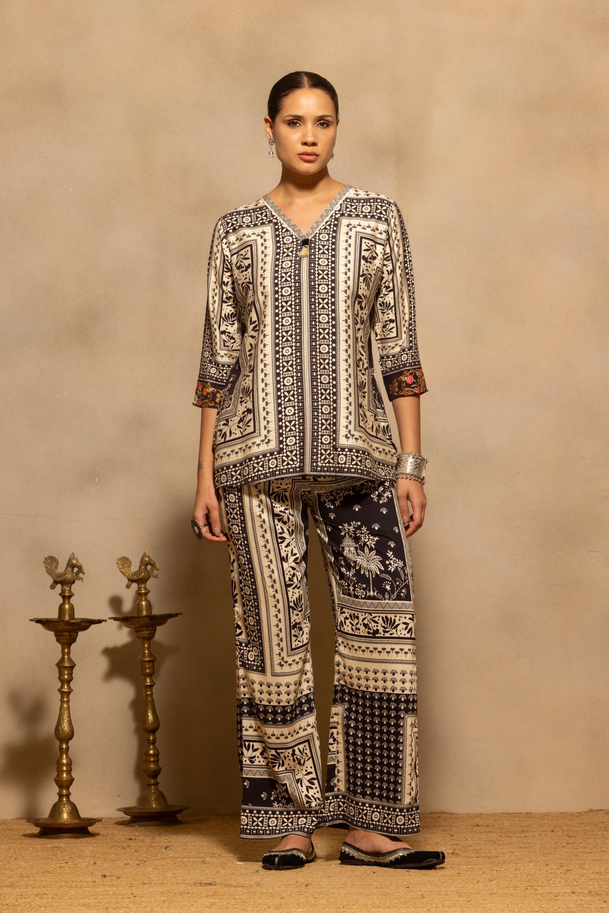 Cream Printed Co-Ord Set