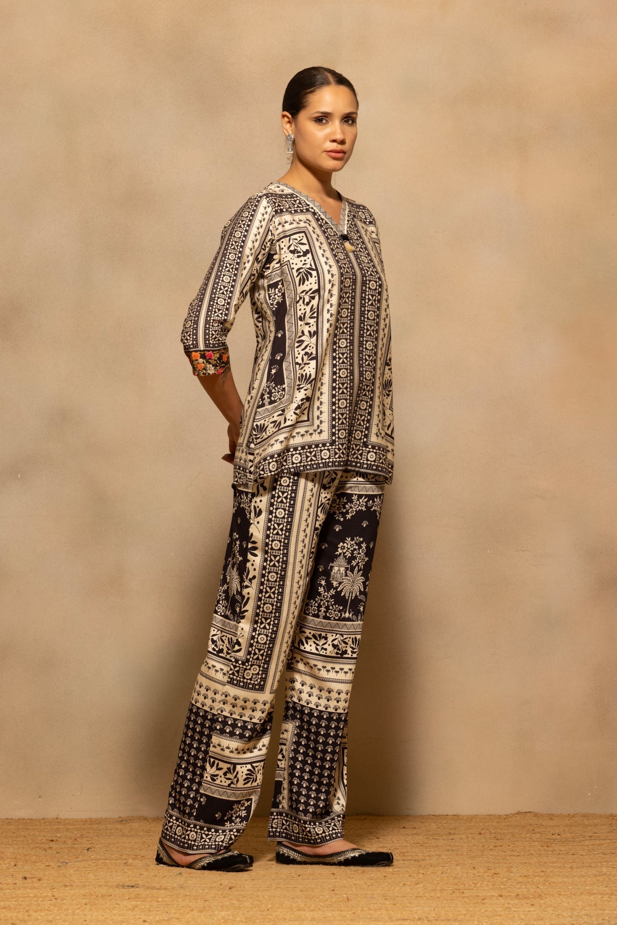 Cream Printed Co-Ord Set
