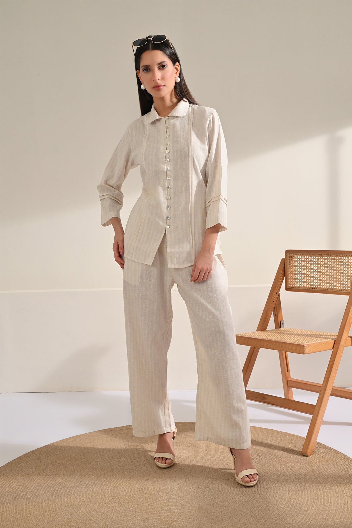 Cream Solid Co-Ord Set