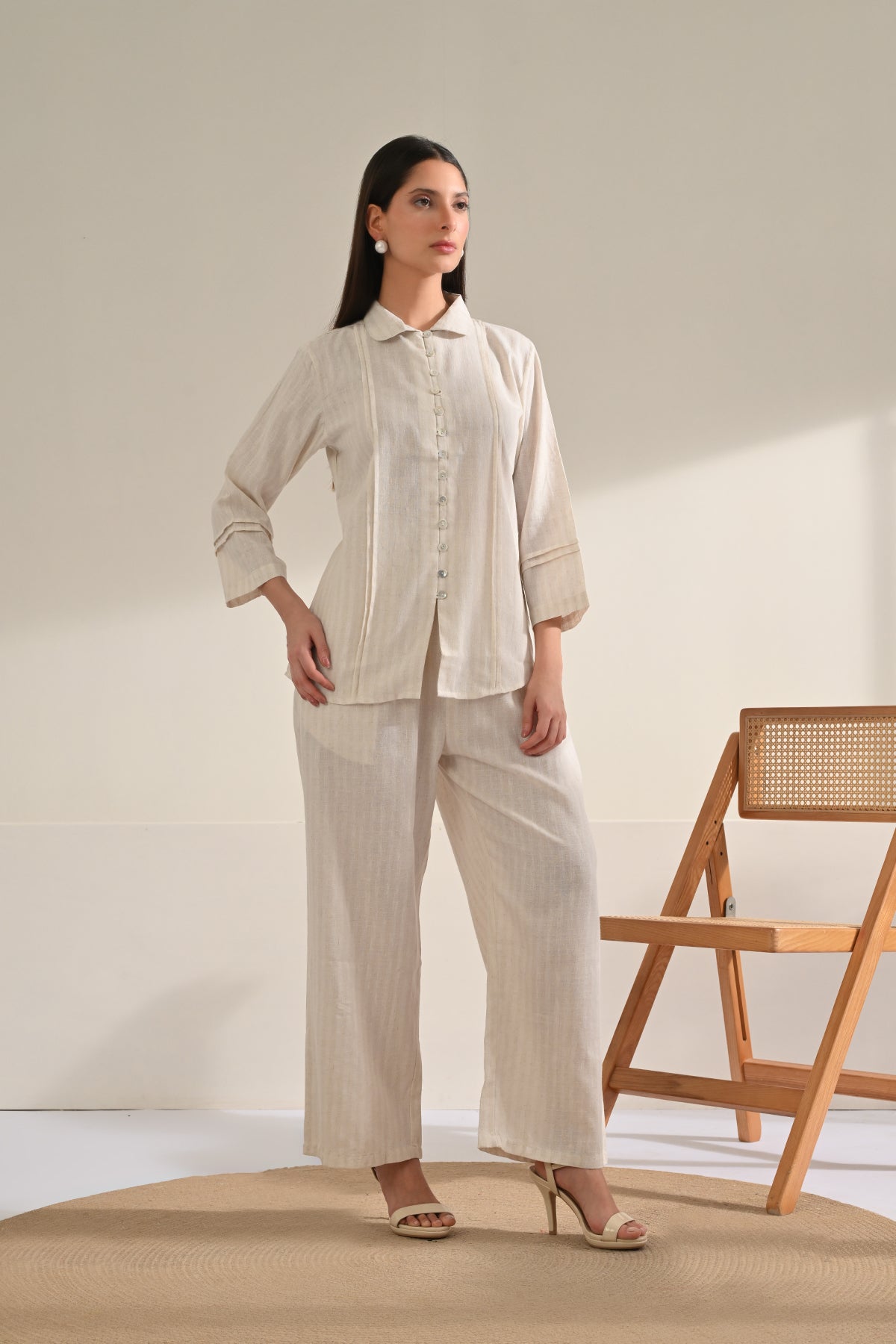 Cream Solid Co-Ord Set