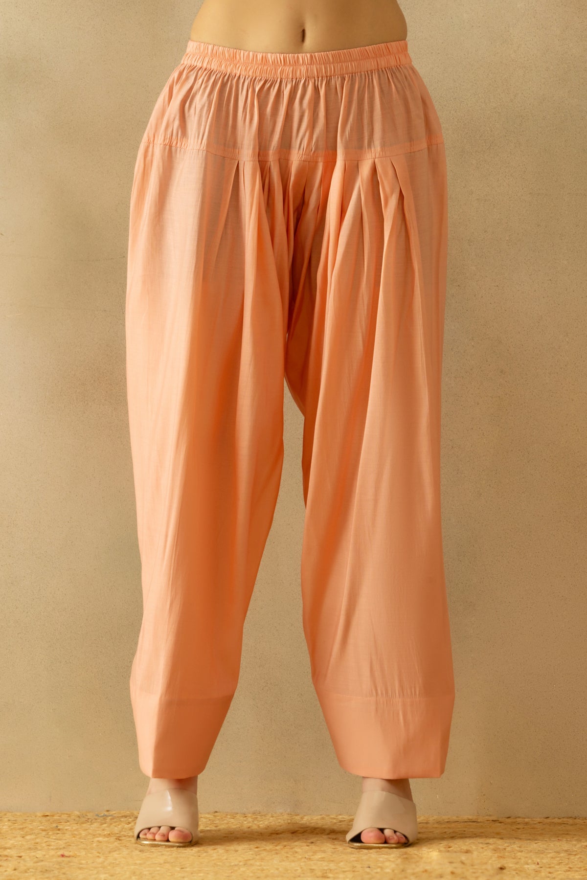 Peach Embroidered Kurta 2 Pcs Set
