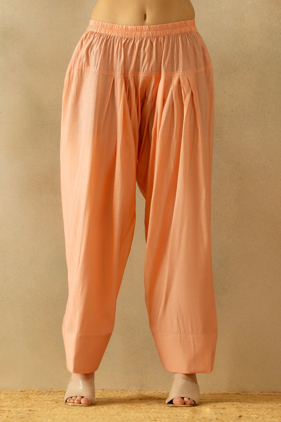 Peach Embroidered Kurta 2 Pcs Set