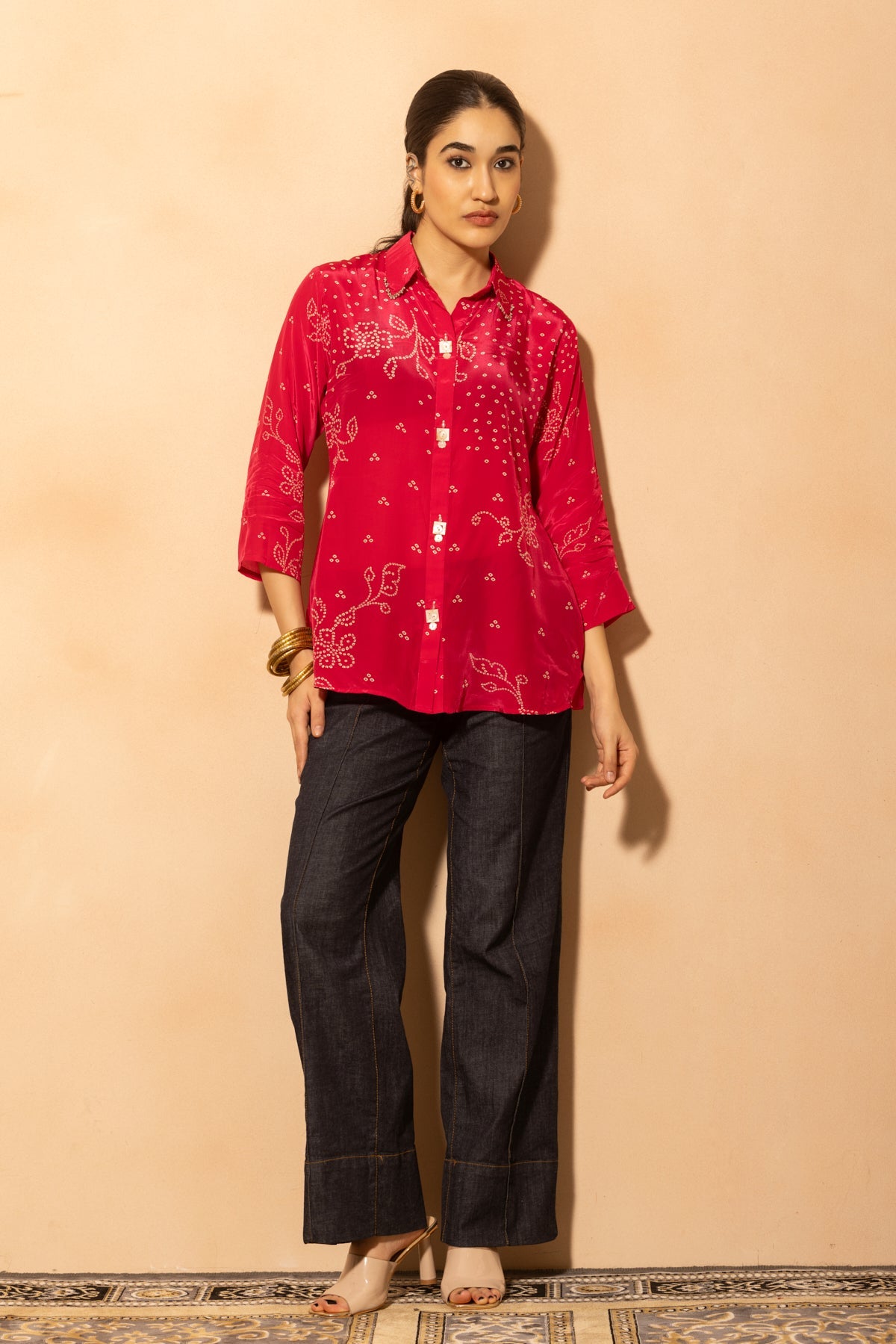 Pink Bandhani Printed Top