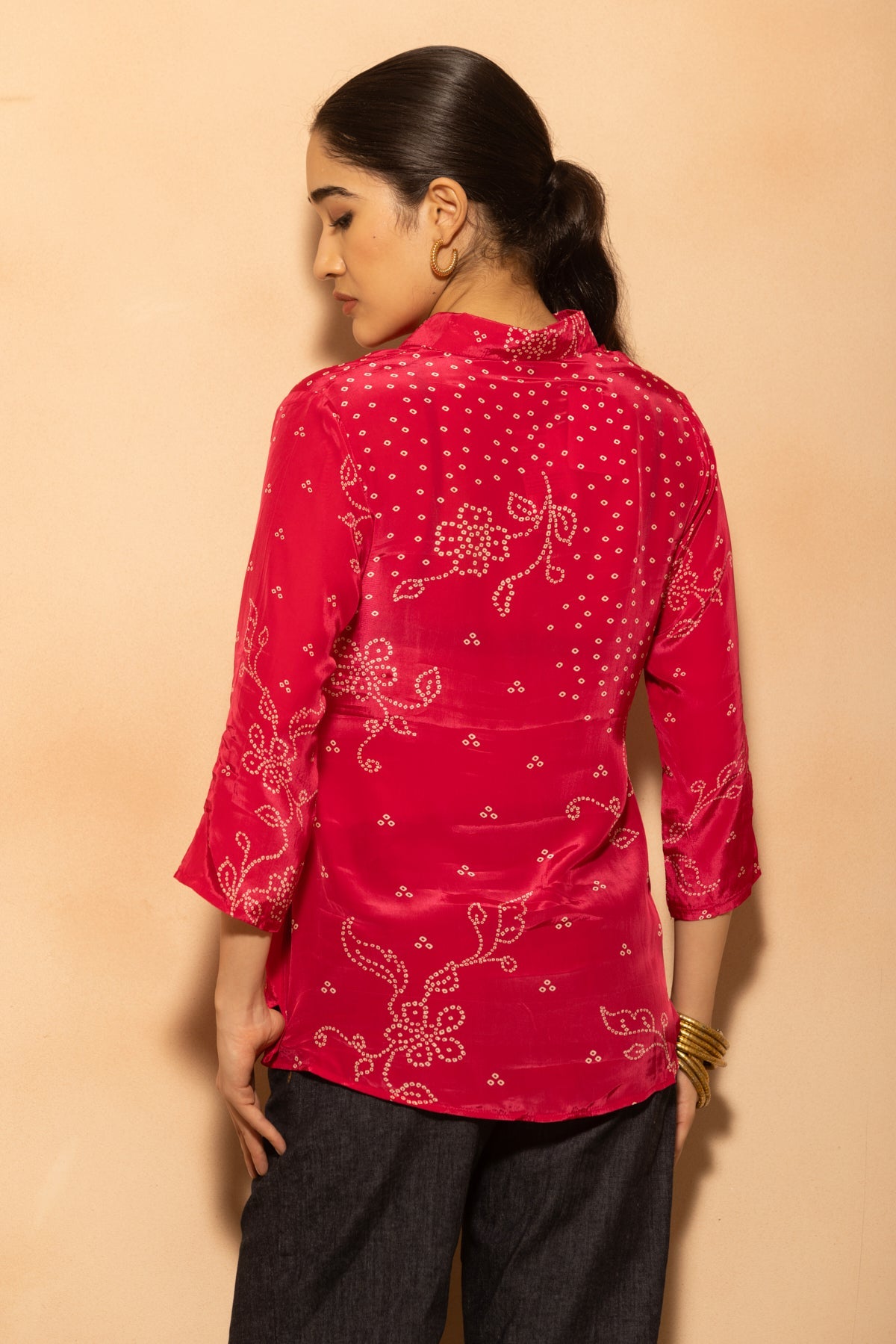 Pink Bandhani Printed Top