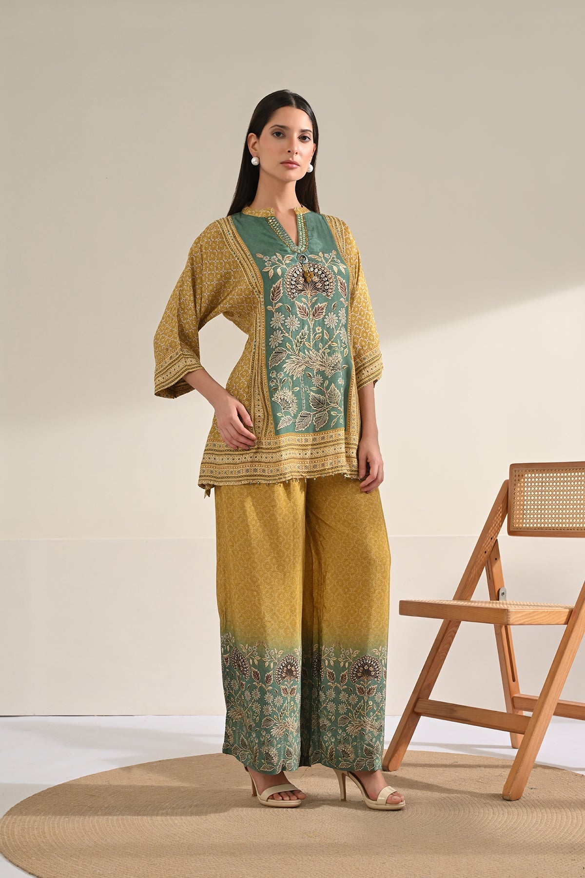 Yellow Floral Printed Co-Ord Set