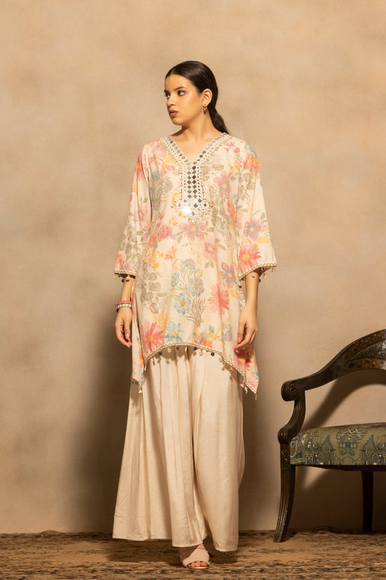 Cream Mirror Embellished Co-Ord Set