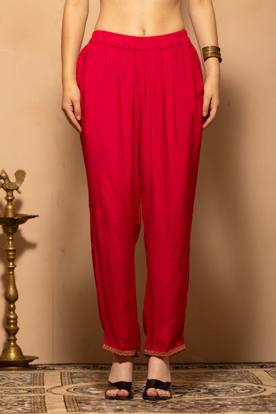 Magenta Embellished Kurta 3 Pcs Set
