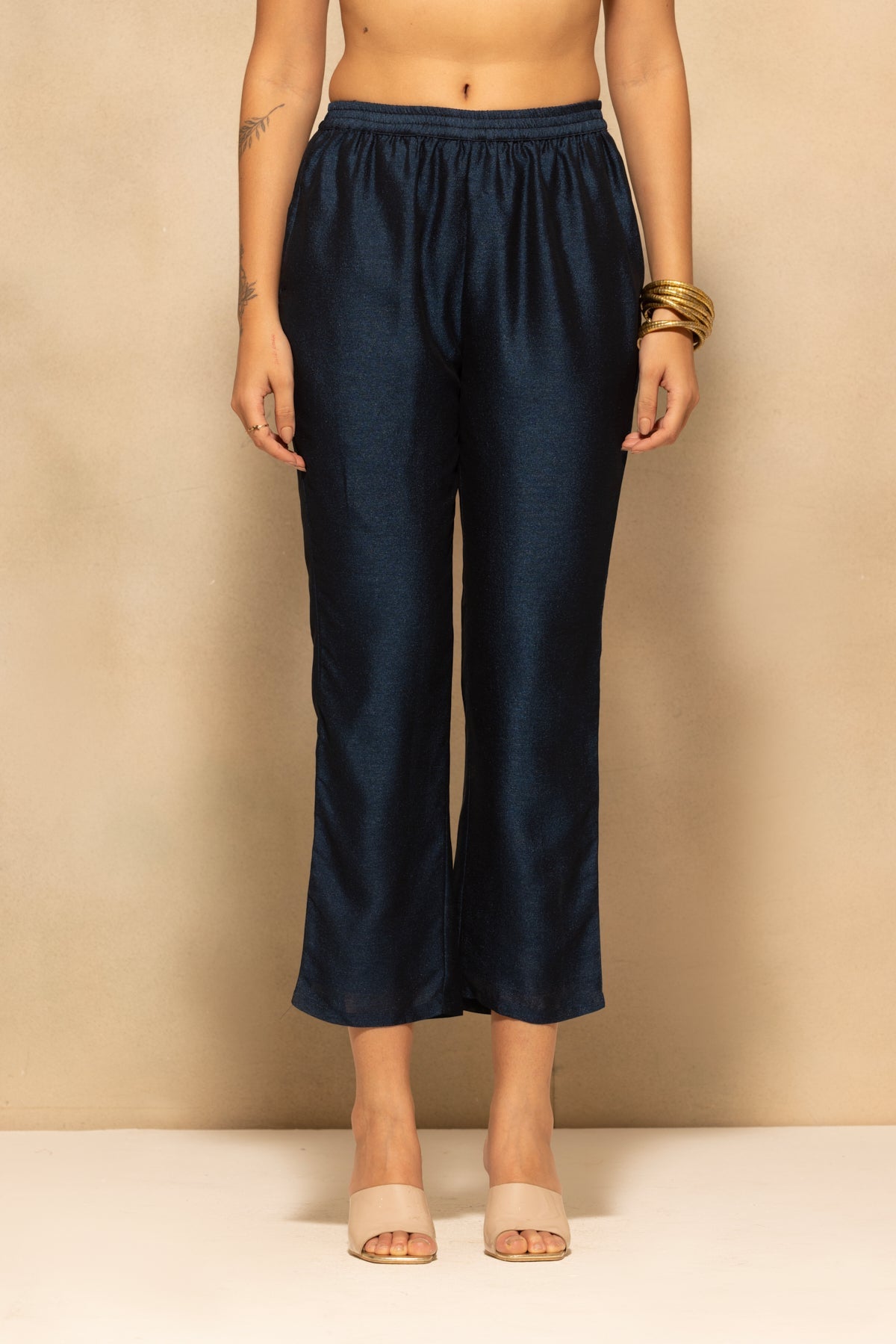Navyblue Embroidered Kurta 3 Pcs Set