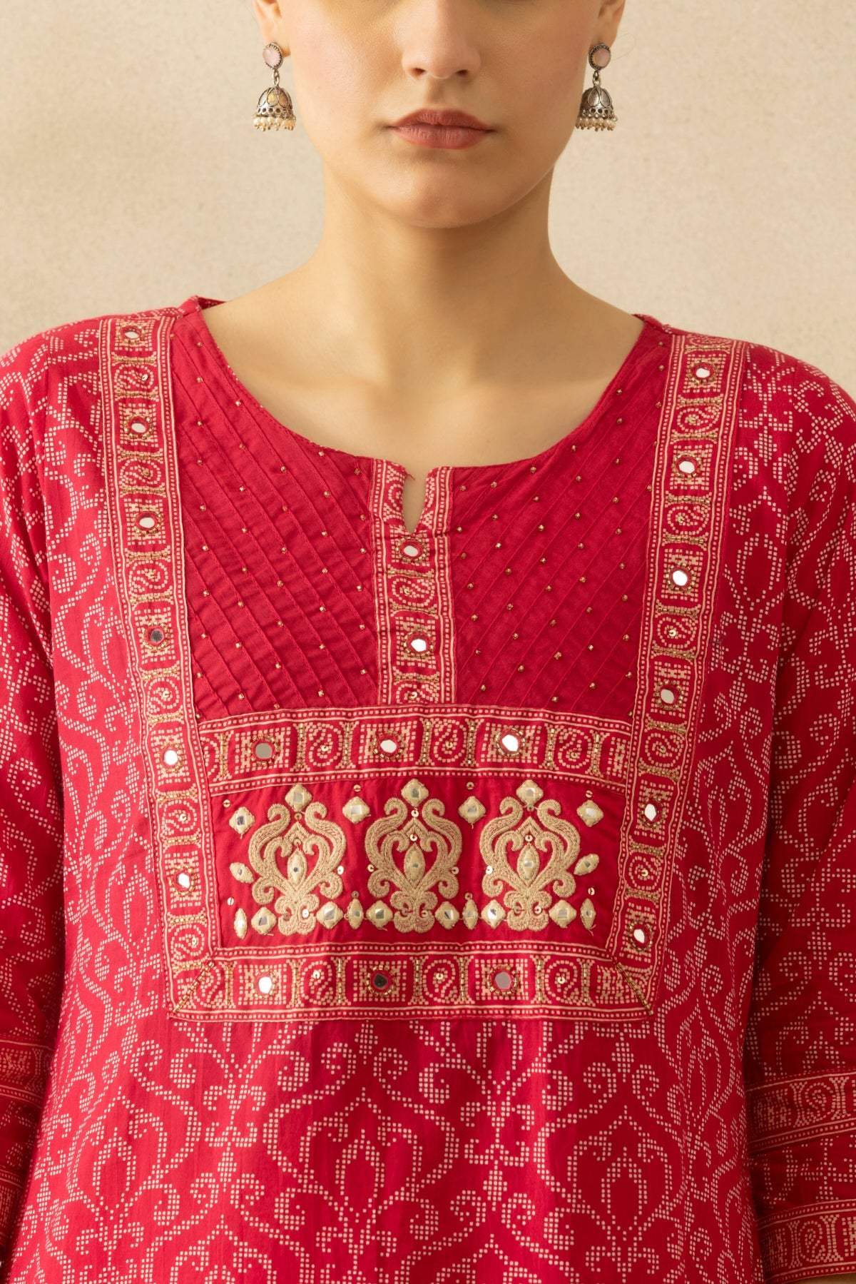 Pink Printed Kurta 3 Pcs Set