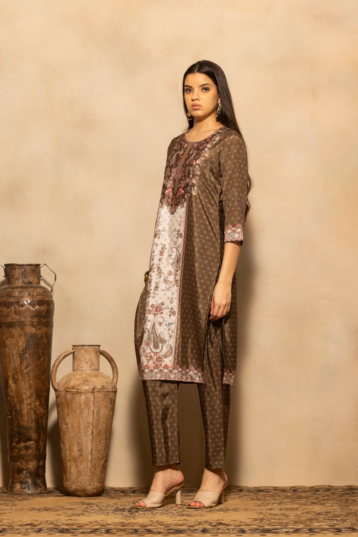 Green Floral Printed Kurta 3 Pcs Set