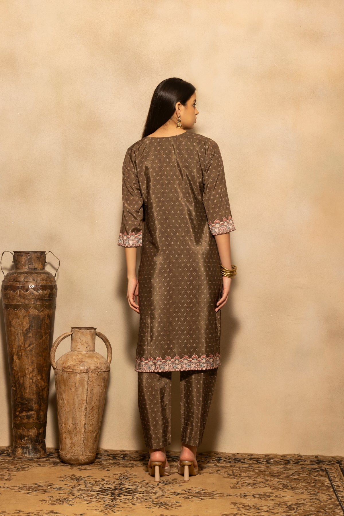 Green Floral Printed Kurta 3 Pcs Set