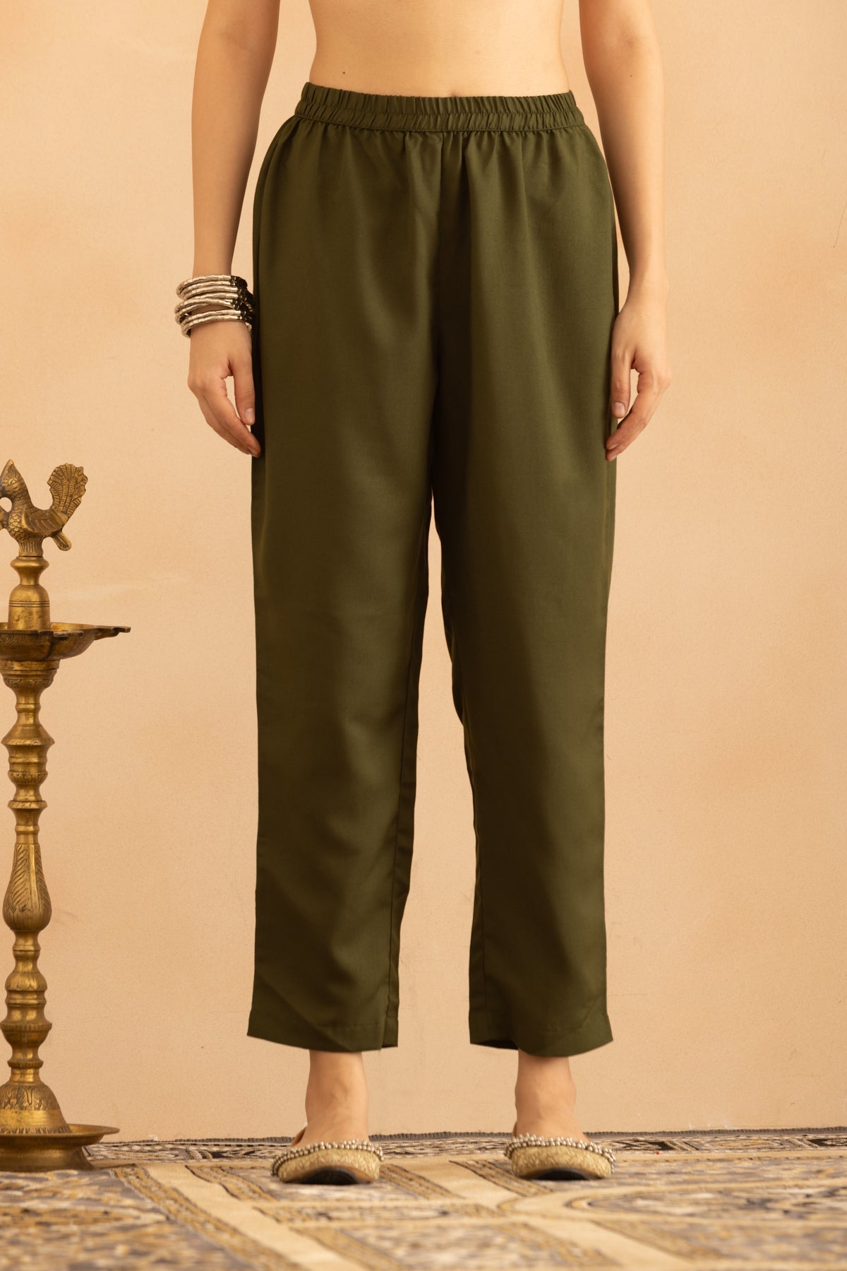 Green Printed Kurta 3 Pcs Set