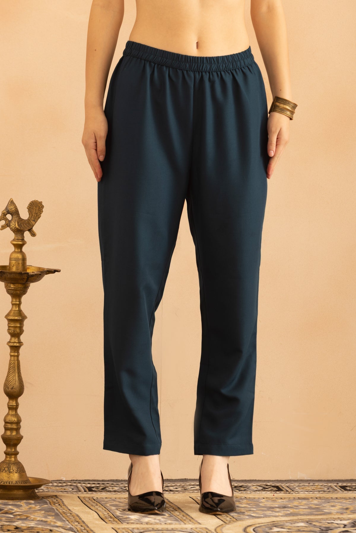 Teal Printed Kurta 3 Pcs Set