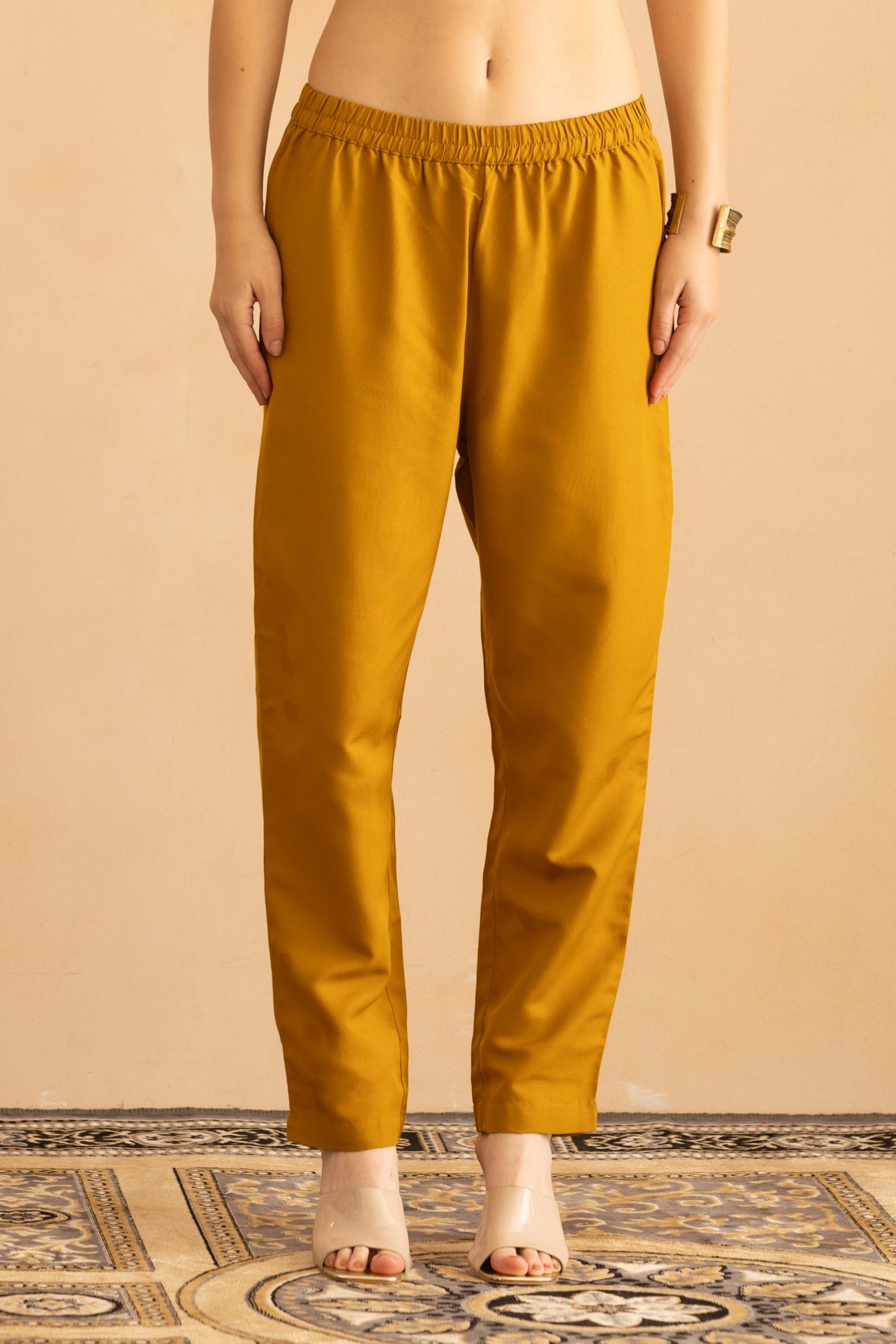Mustard Printed Kurta 3 Pcs Set