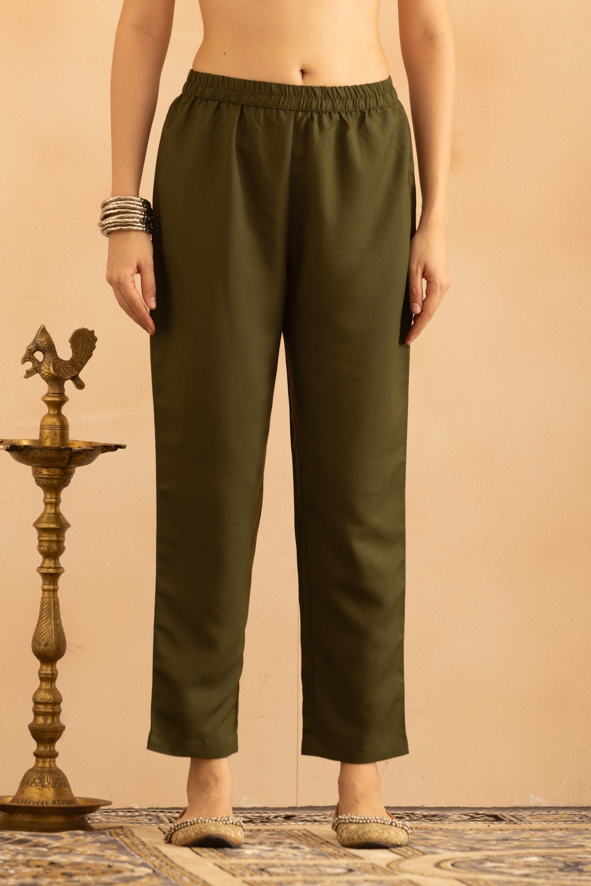 Green Printed Kurta 3 Pcs Set