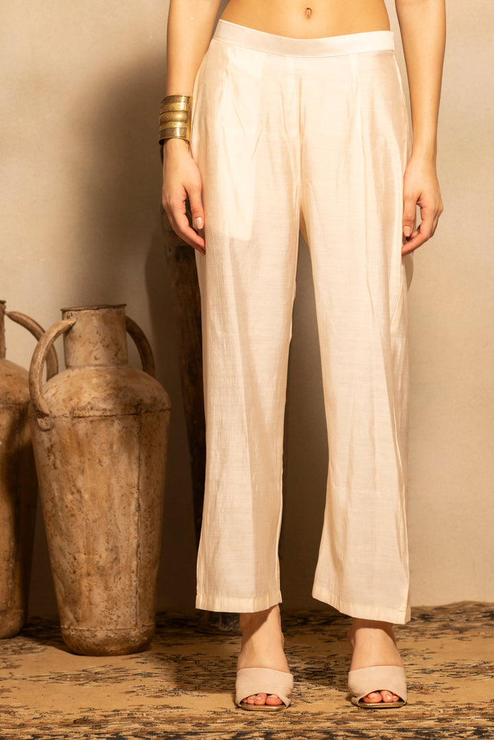 Beige Printed Kurta 3 Pcs Set