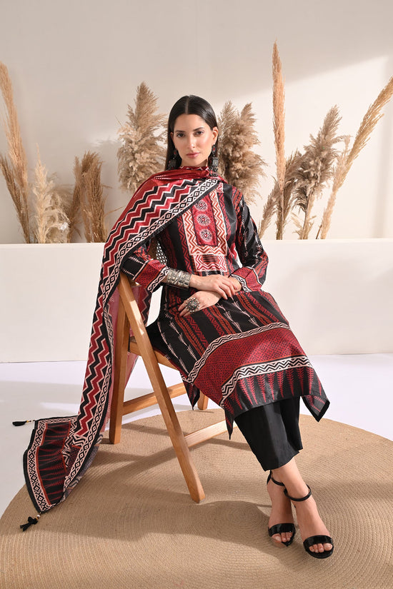 Black Printed Kurta 3 Pcs Set