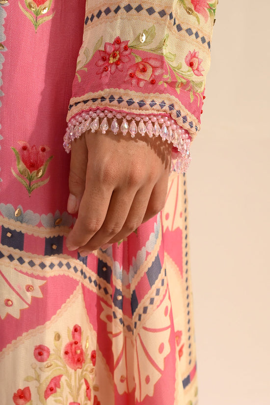 Cream Floral Printed 3 Pcs Kurta Set