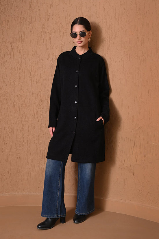 Winter Black Longline Statement Coat
