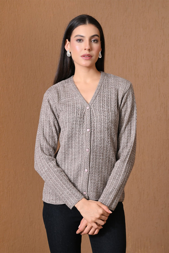 Winter Fawn Cable Knitted Cardigan