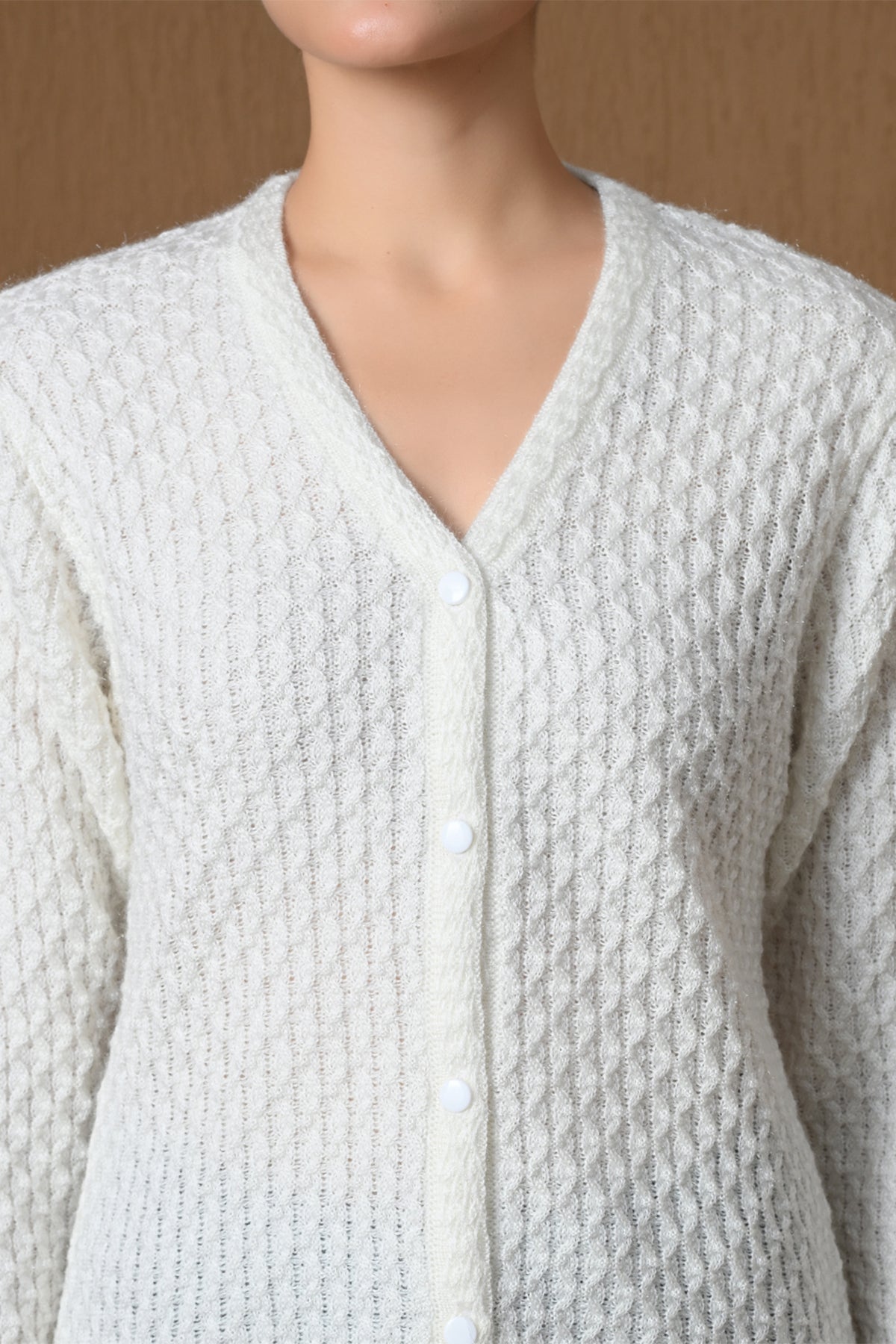 Winter Classic White Knitted Cardigan