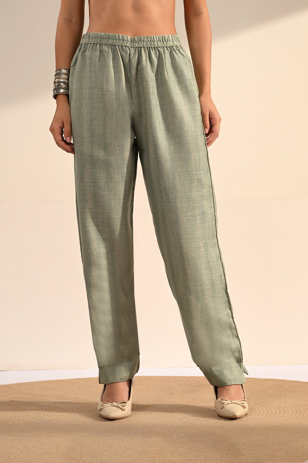 Green Floral Printed 3 Pcs Kurta Set