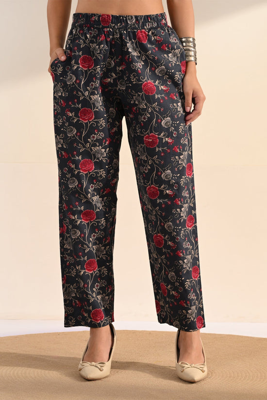 Blue Floral Printed 3 Pcs Kurta Set