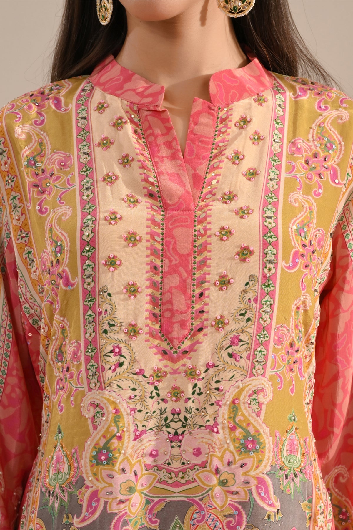 Multi Paisley Printed Dhoti 3 Pcs Kurta Set