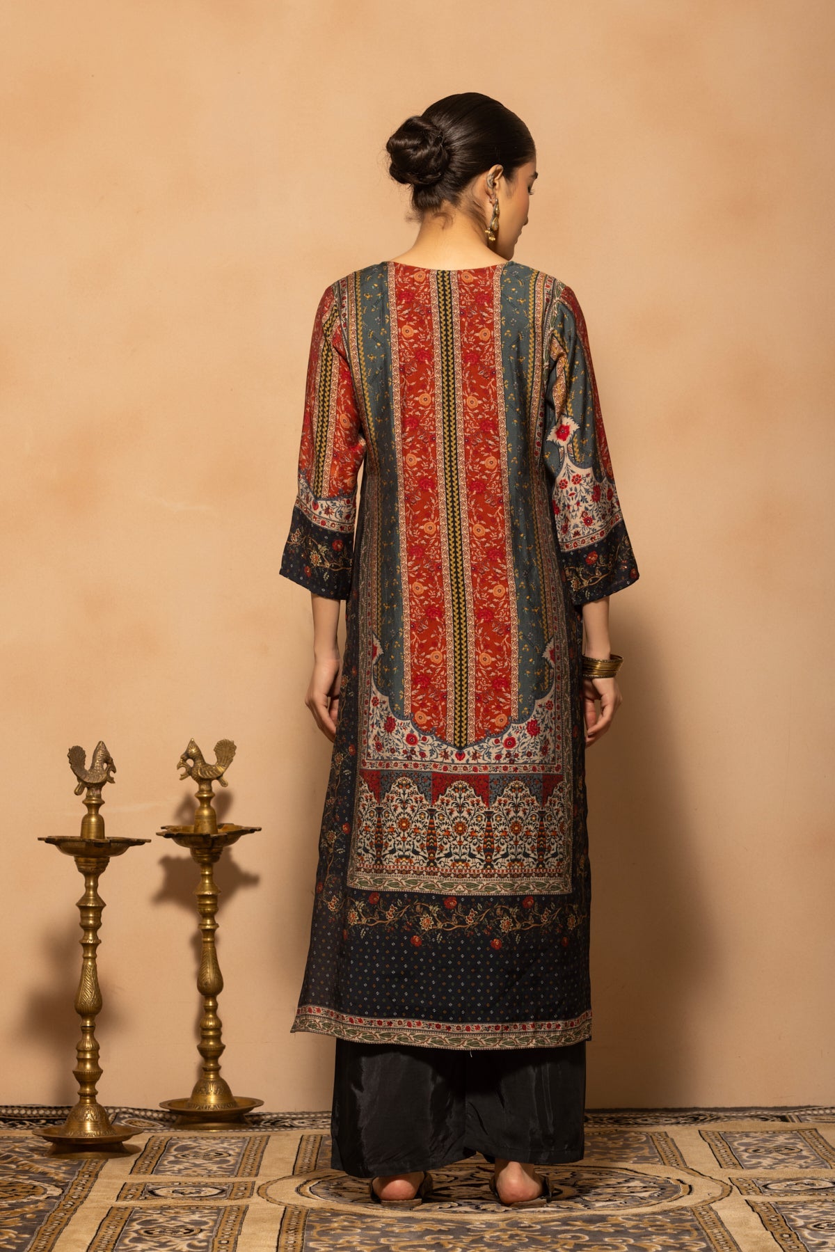 Blue Embellished 3 Pcs Kurta Set