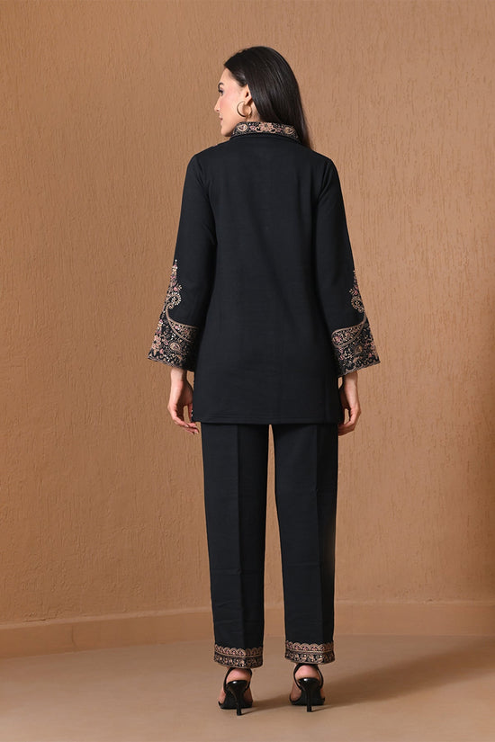 Winter Black Paisley Embroidered Co-ord Set