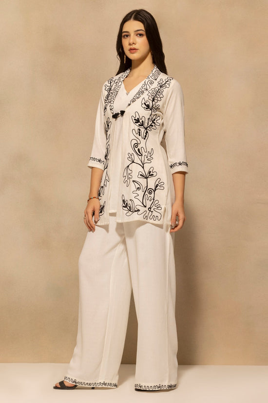 Cream Embroidered Co-Ord Set