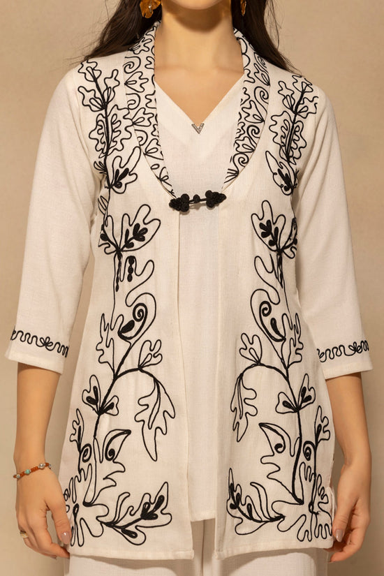 Cream Embroidered Co-Ord Set