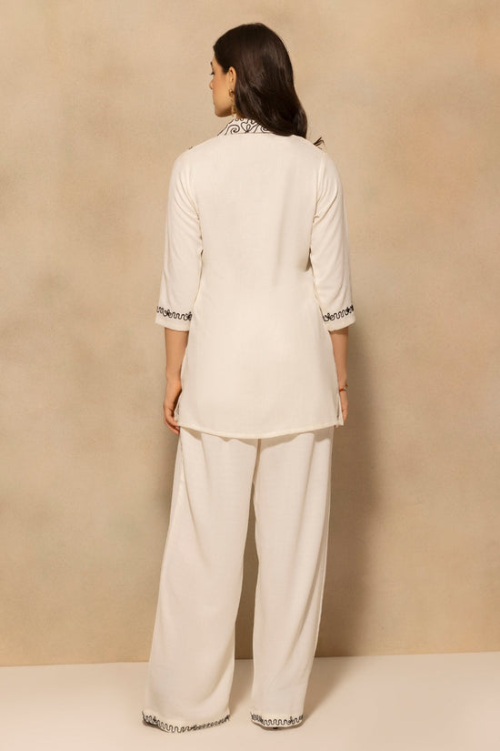 Cream Embroidered Co-Ord Set